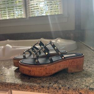 Valentino Navy Platform Sandal